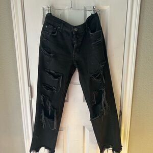 We The Free Black Distressed Jeans